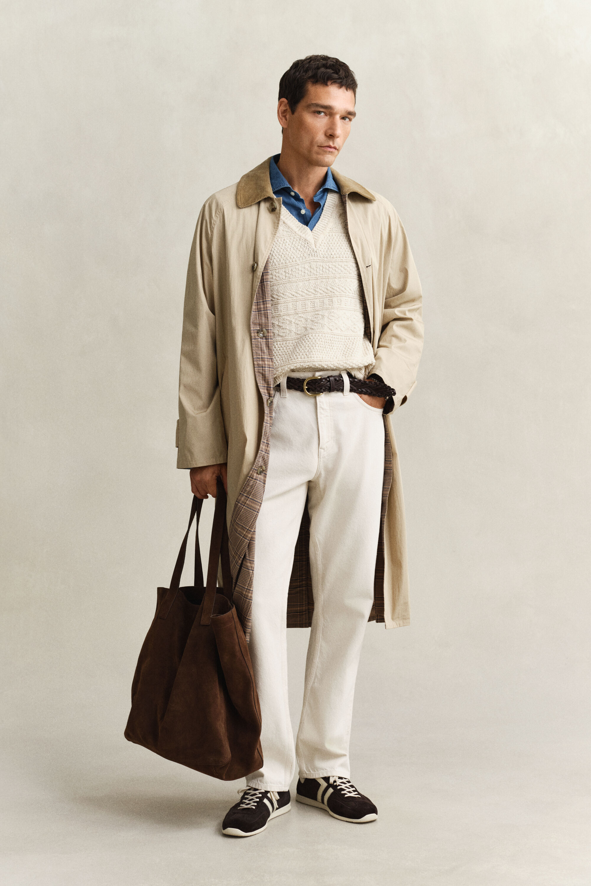 Smanicato in misto cotone testurizzato