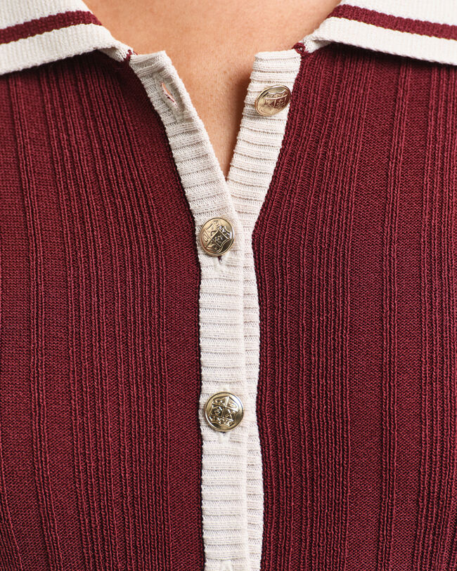 Abito in maglia a coste Contrast