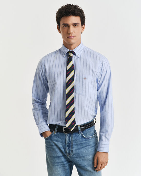 Camicia Oxford classica a righe regular fit