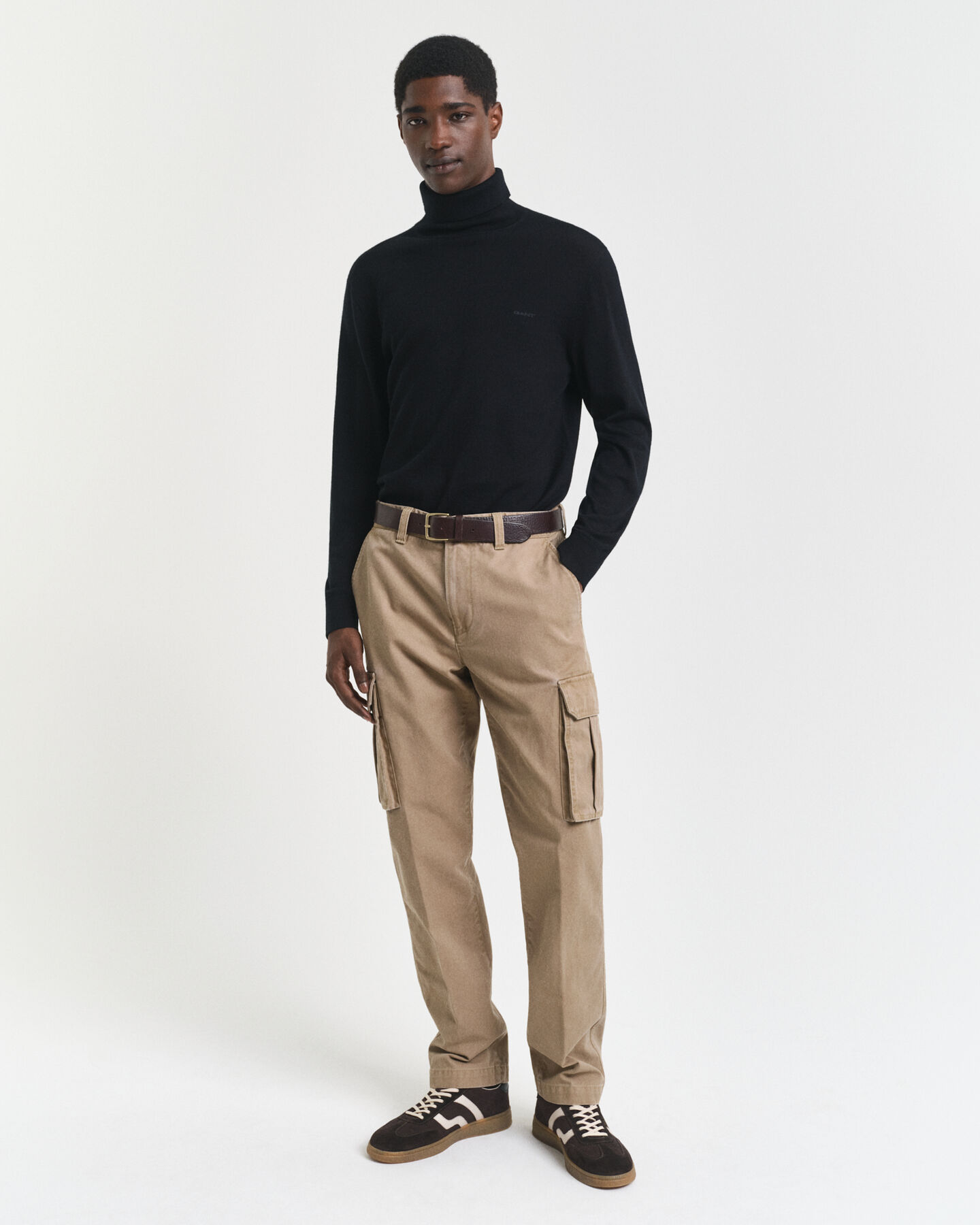 Pantaloni cargo in twill di cotone regular fit