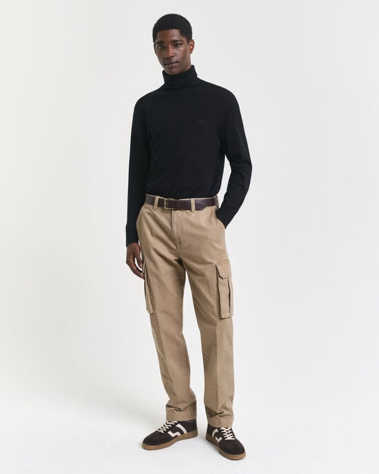 Pantaloni cargo in twill di cotone regular fit