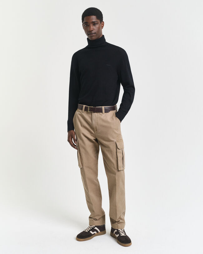 Pantaloni cargo in twill di cotone regular fit