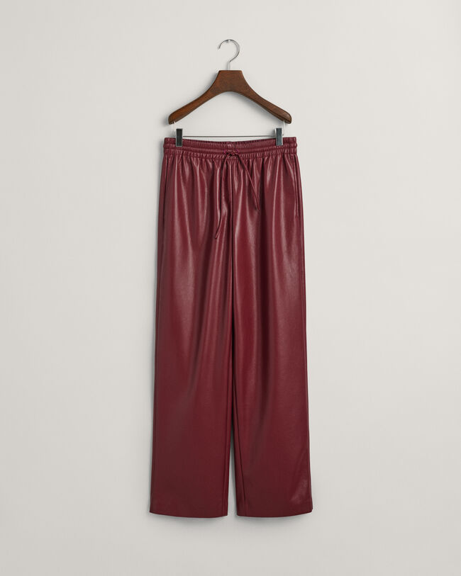 Pantaloni pull-on in finta pelle relaxed fit