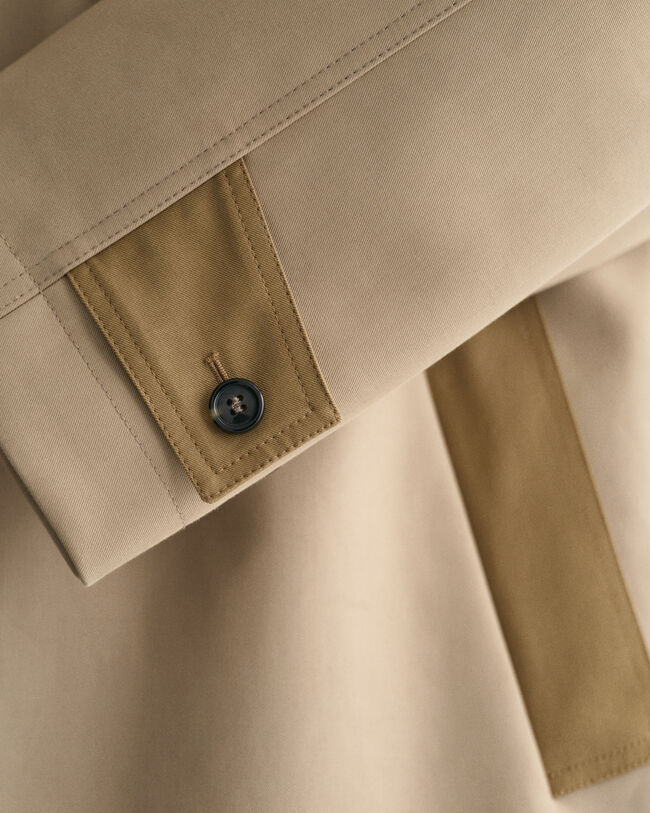 Trench lungo in cotone pesante