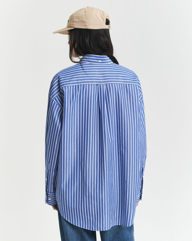 Camicia in popeline a righe oversize