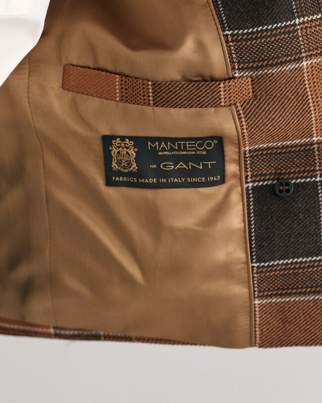 Blazer corto in lana a quadri