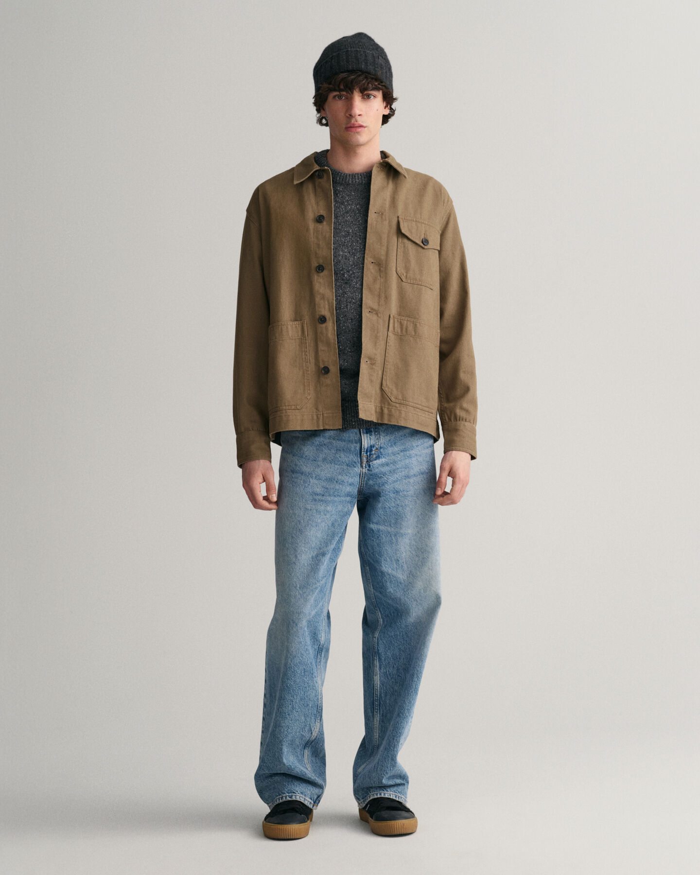 Camicia giacca in twill spazzolato