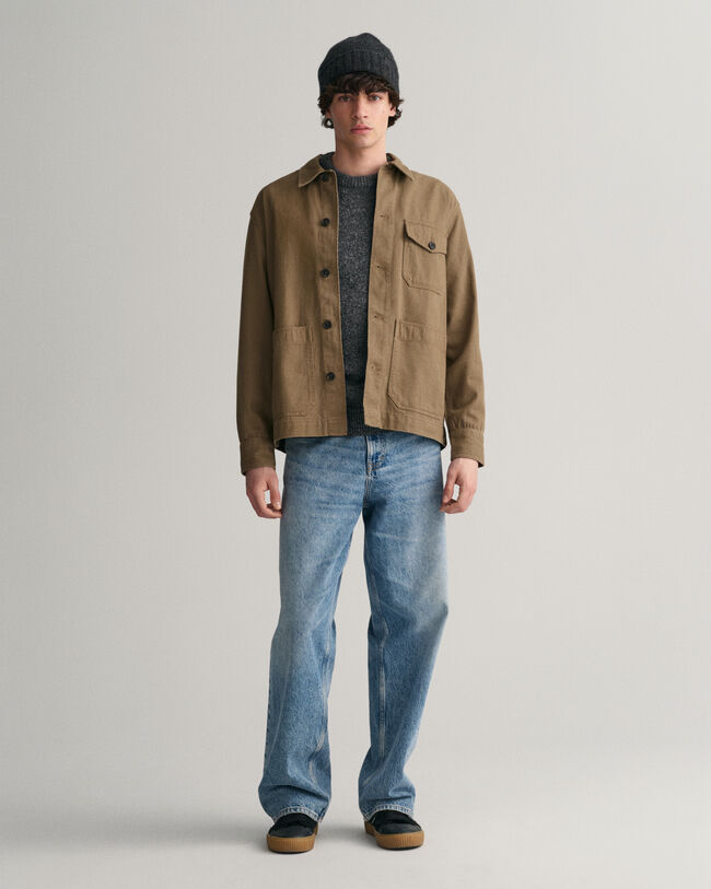 Camicia giacca in twill spazzolato