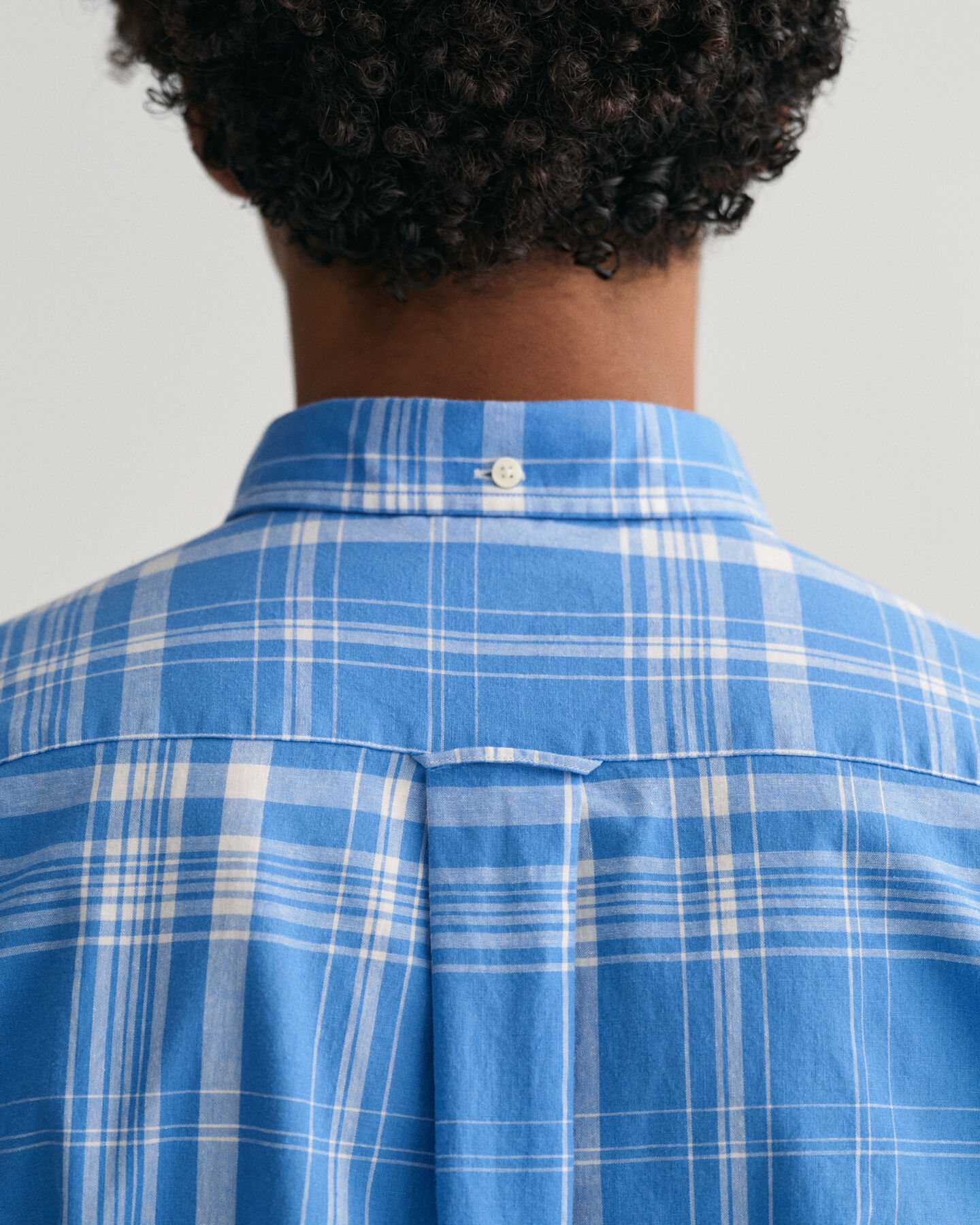 Camicia in misto lino-cotone a quadri regular fit