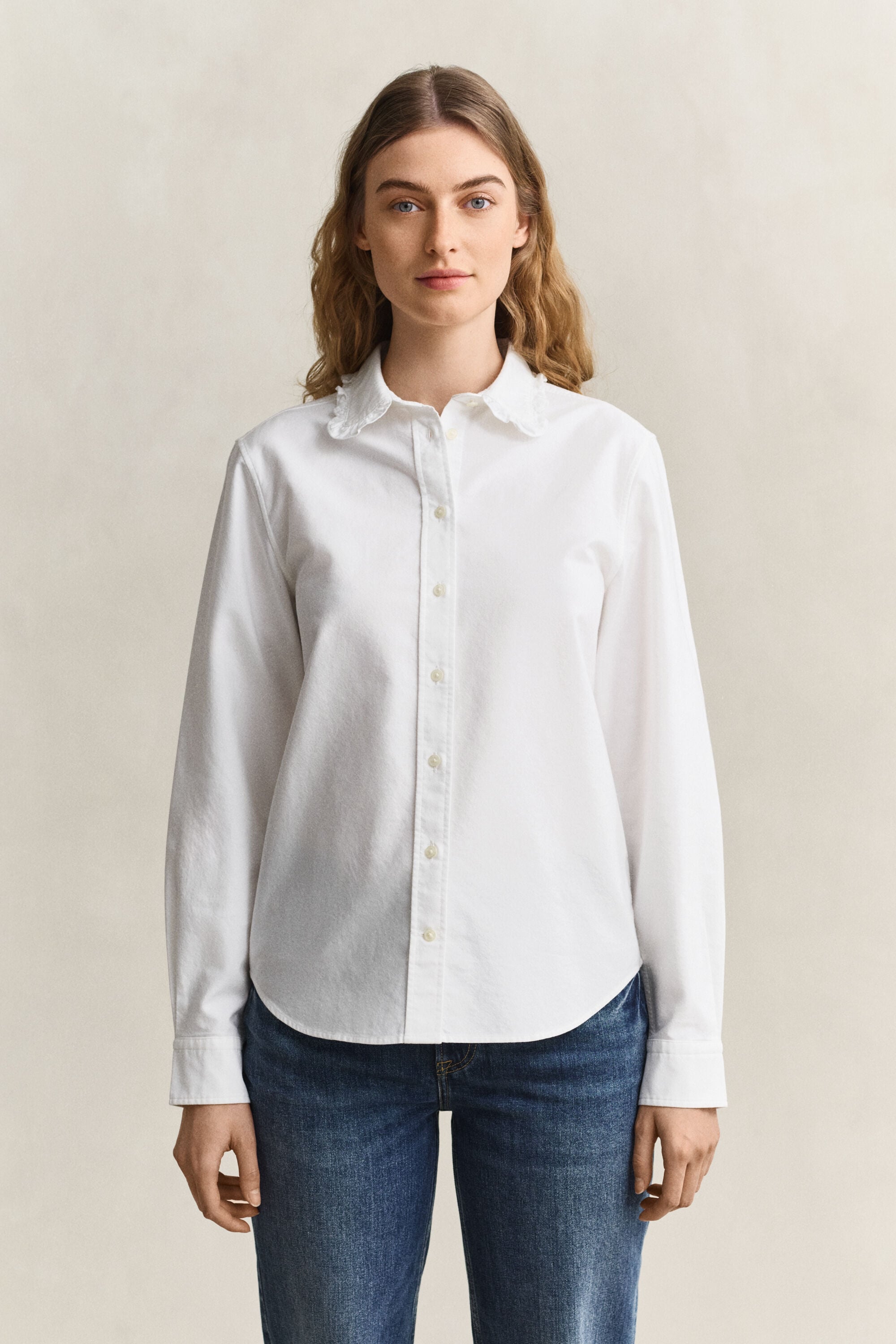 Camicia Oxford classica con volant