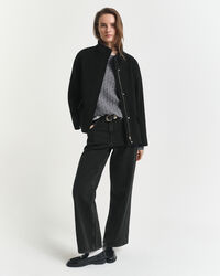 Giacca corta con zip in lana