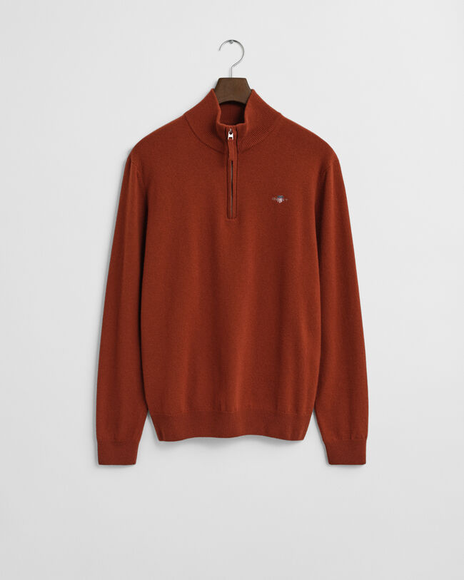 Maglia in lana d’agnello finissima con zip corta