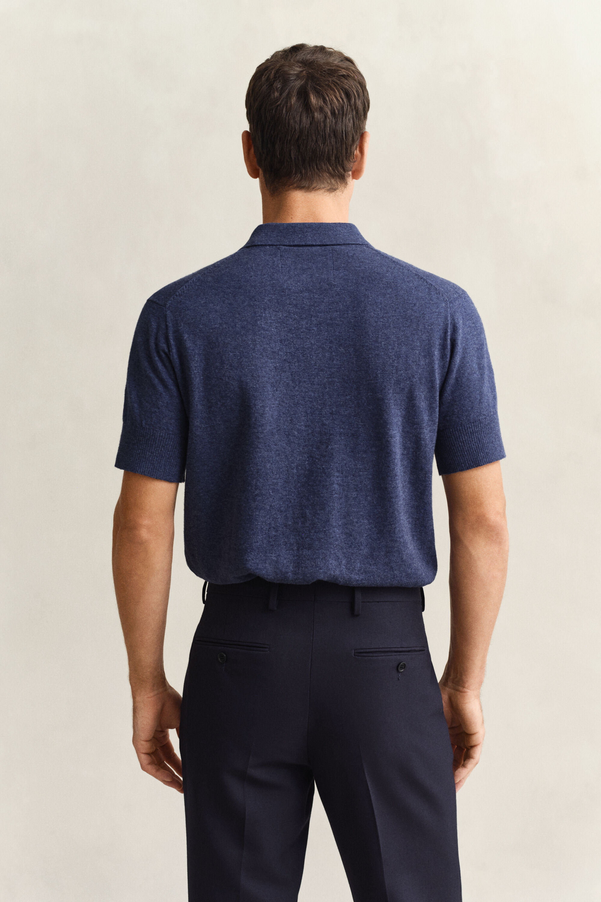 Polo a maniche corte in misto cotone fiammato