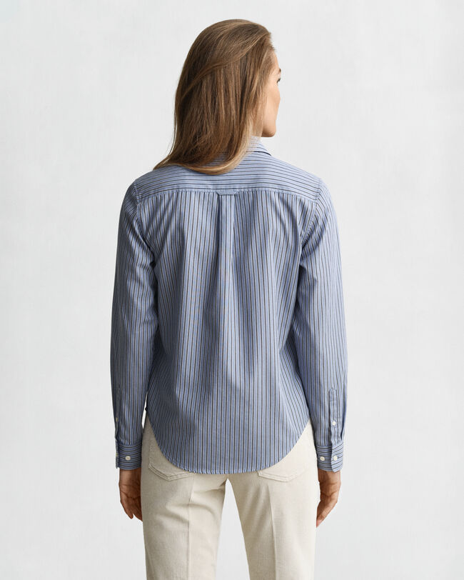 Camicia in popeline a righe regular fit