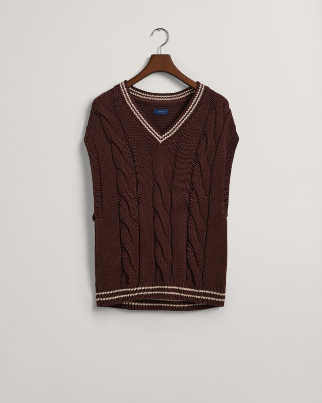 Smanicato in maglia a trecce