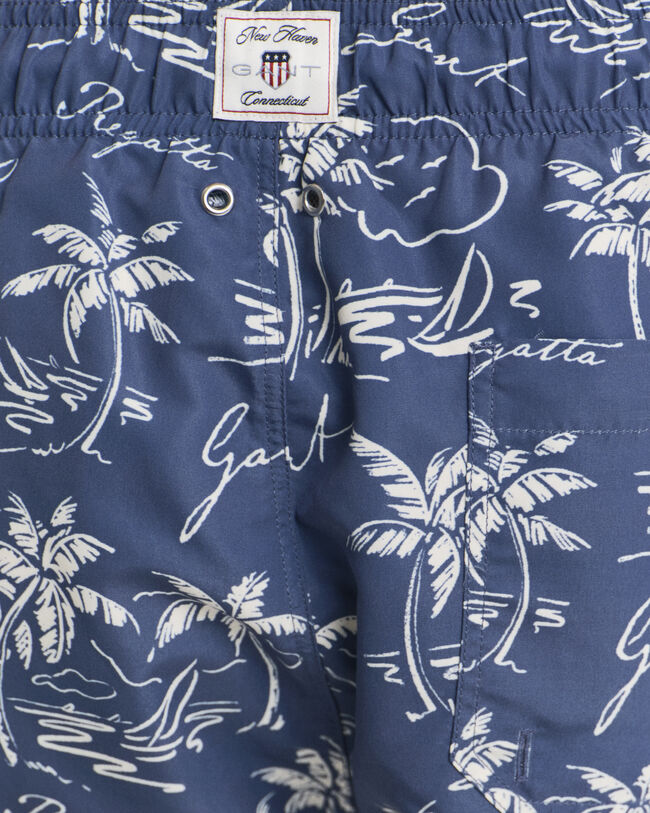 Pantaloncini da bagno con stampa di isola
