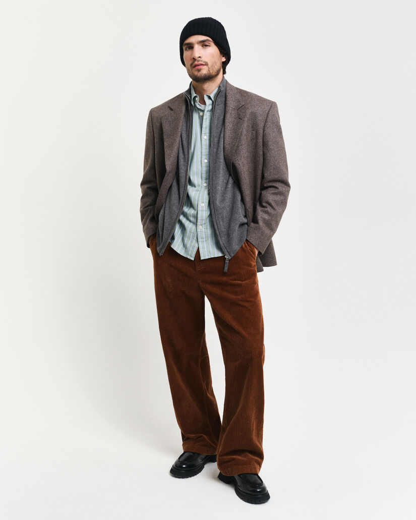 Cardigan con zip in finissima lana d’agnello