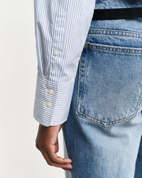 Camicia con volant a righe regular fit