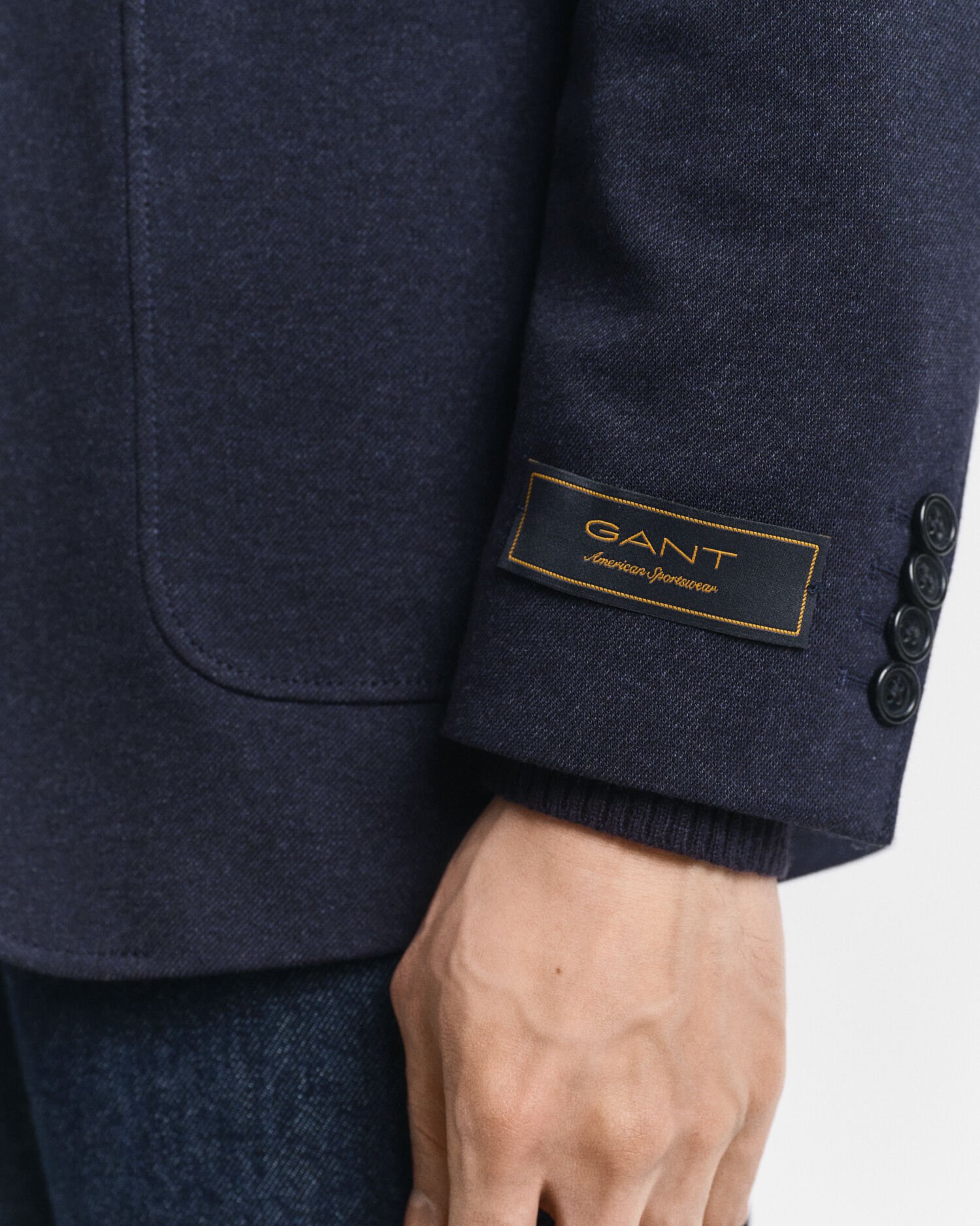 Blazer in jersey bicolore in piqué slim fit