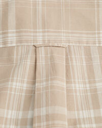 Camicia a maniche corte in misto cotone-lino a quadri regular fit