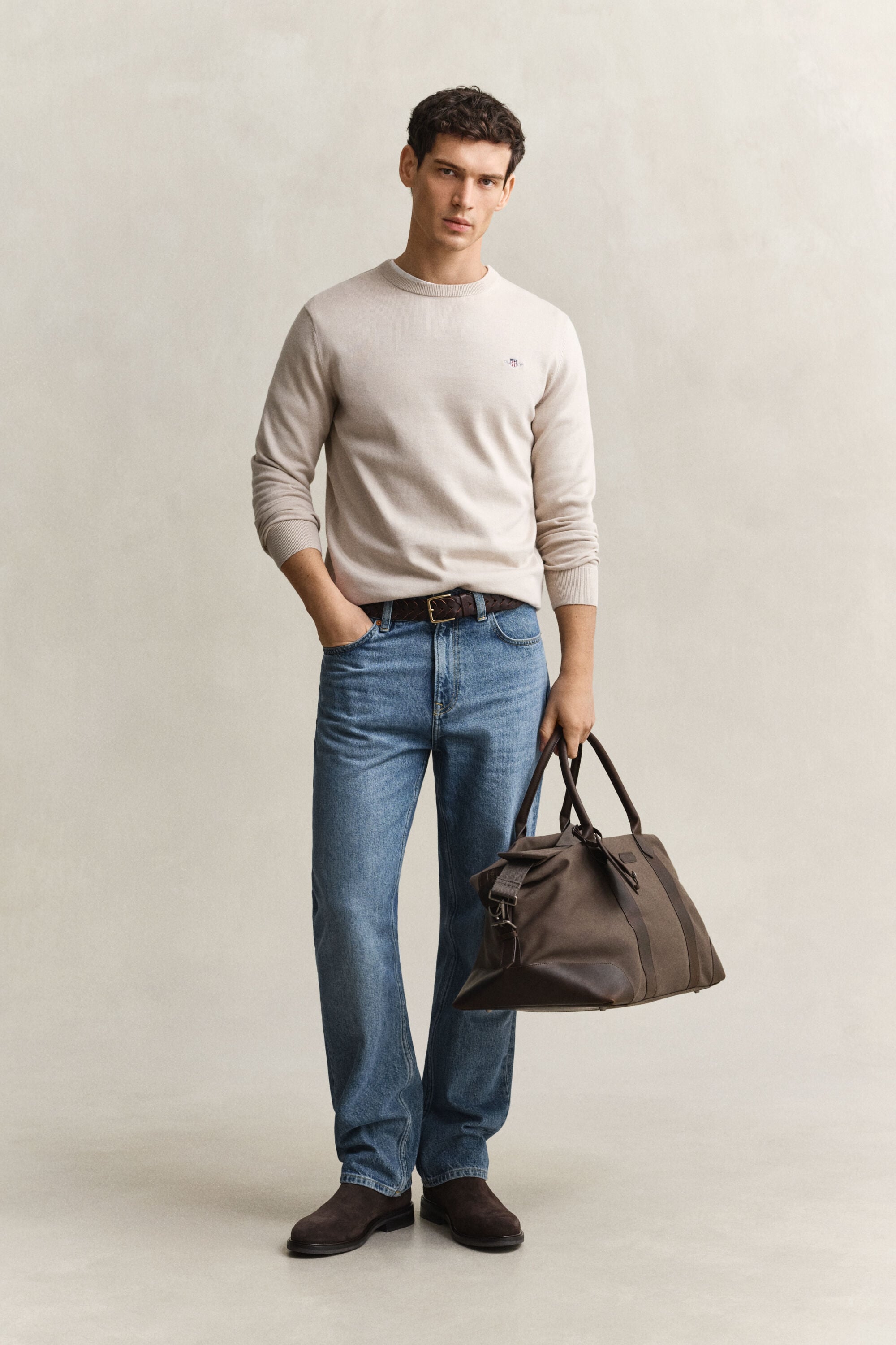 Maglia girocollo in cotone classico