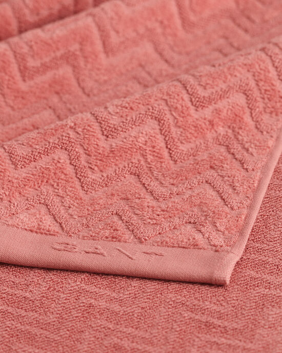 Asciugamano jacquard con motivo a spina di pesce 70 x 140