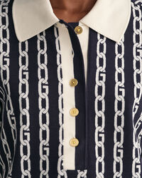 Polo a mezza manica e jacquard con catena