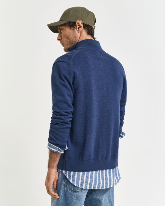 Cardigan in cotone casual con zip