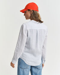 Camicia di lino a righe regular fit