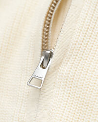 Maglia in cotone a coste con zip corta