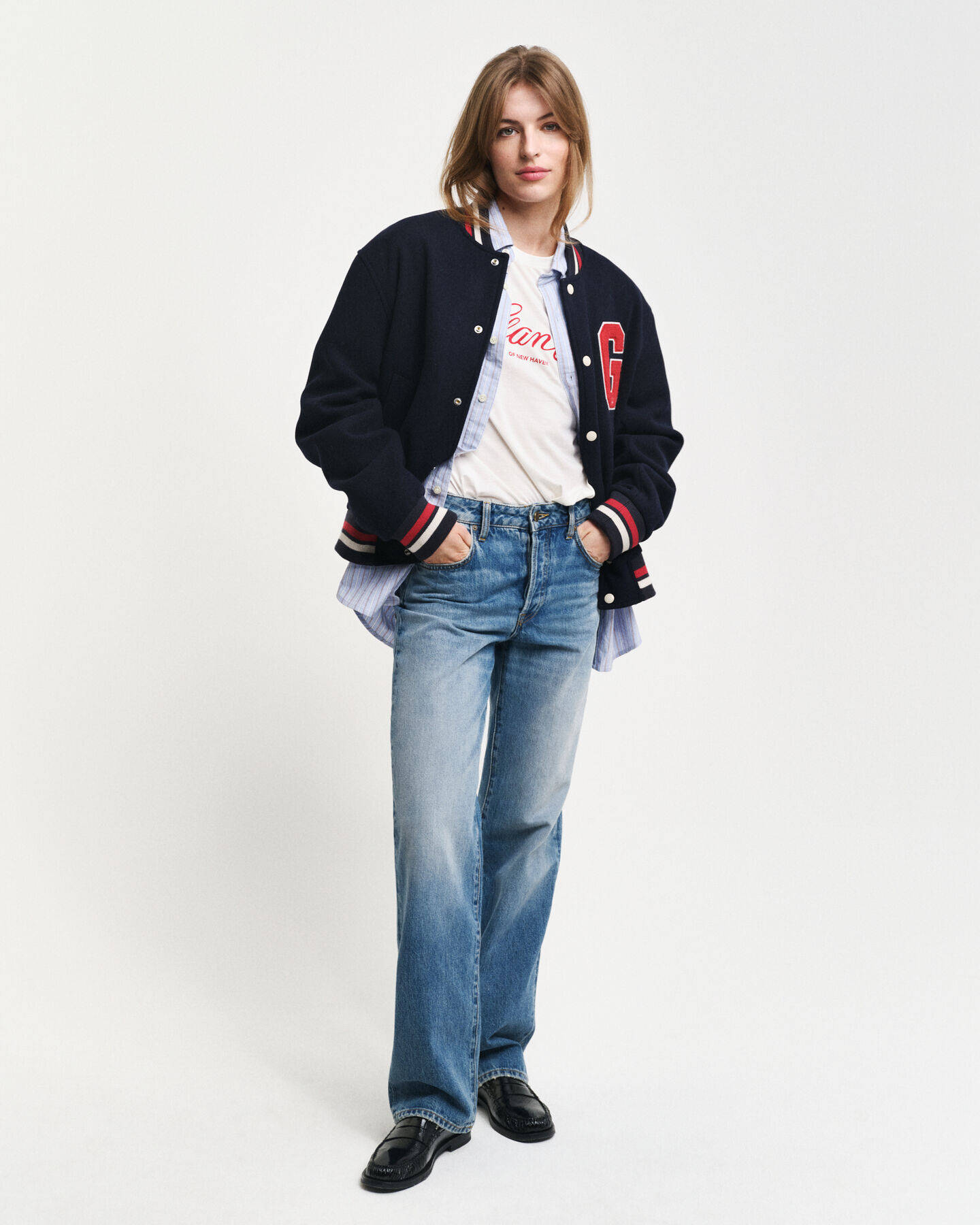 Camicia Oxford classica a righe regular fit