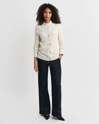 Cardigan girocollo bouclé