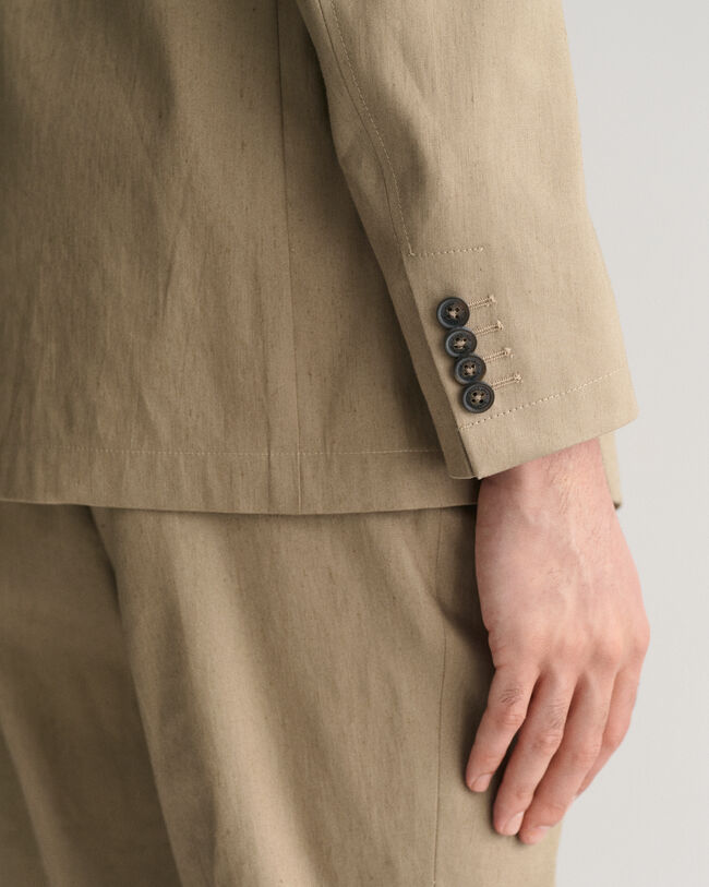 Blazer da abito in misto lino-cotone