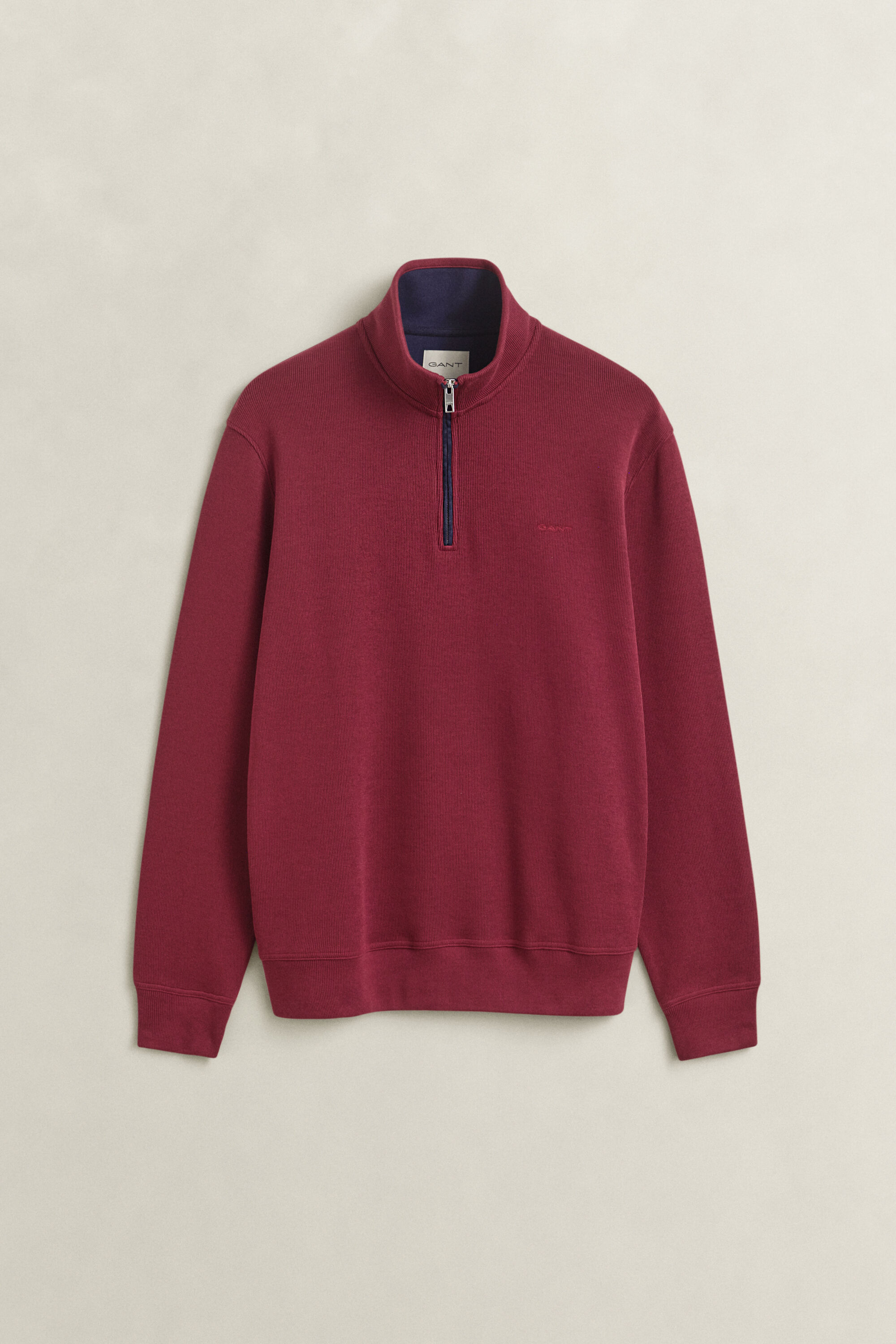 Felpa Sacker Rib con zip corta