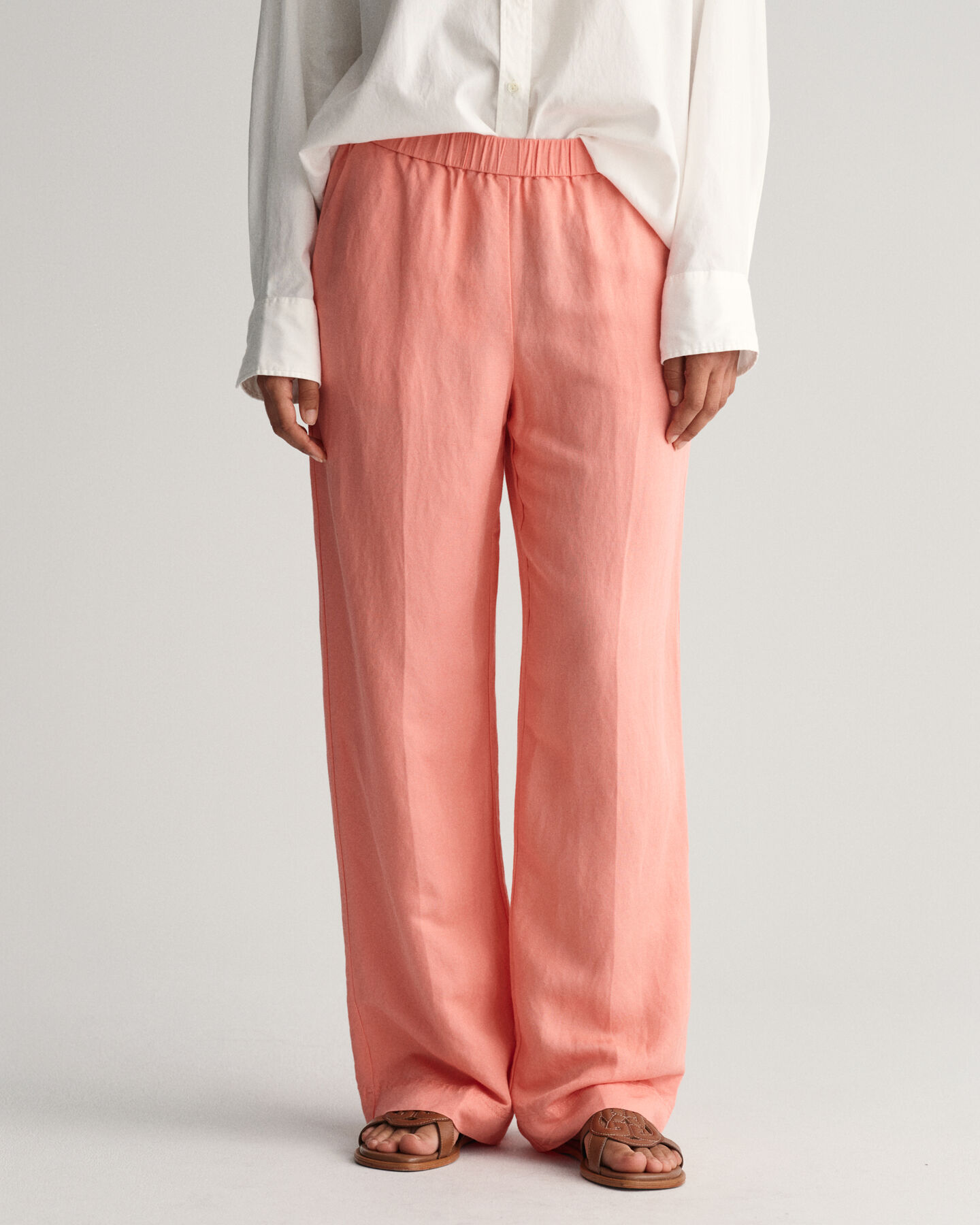 Pantaloni Pull-on in misto lino relaxed fit