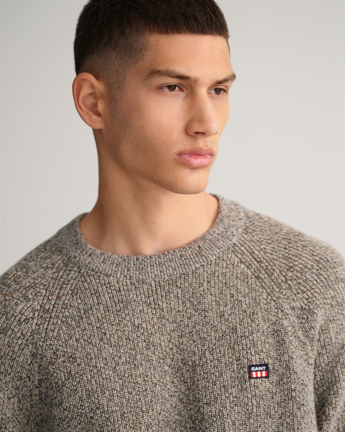 Maglia girocollo in cotone ritorto