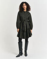 Abito a maniche lunghe in morbido raso di cotone