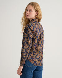 Camicia in voile di cotone Paisley regular fit