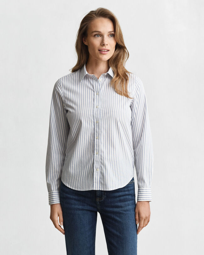Camicia in popeline a righe regular fit