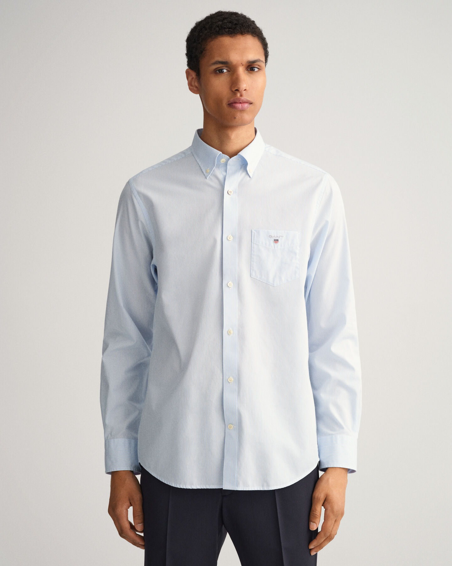 Camicia in broadcloth a righe Banker regular fit