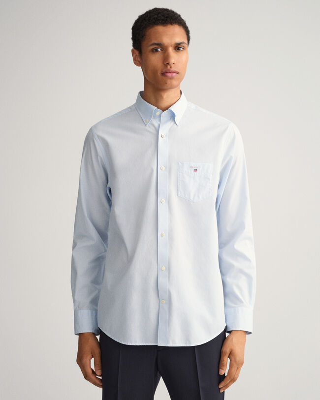 Camicia in broadcloth a righe Banker regular fit