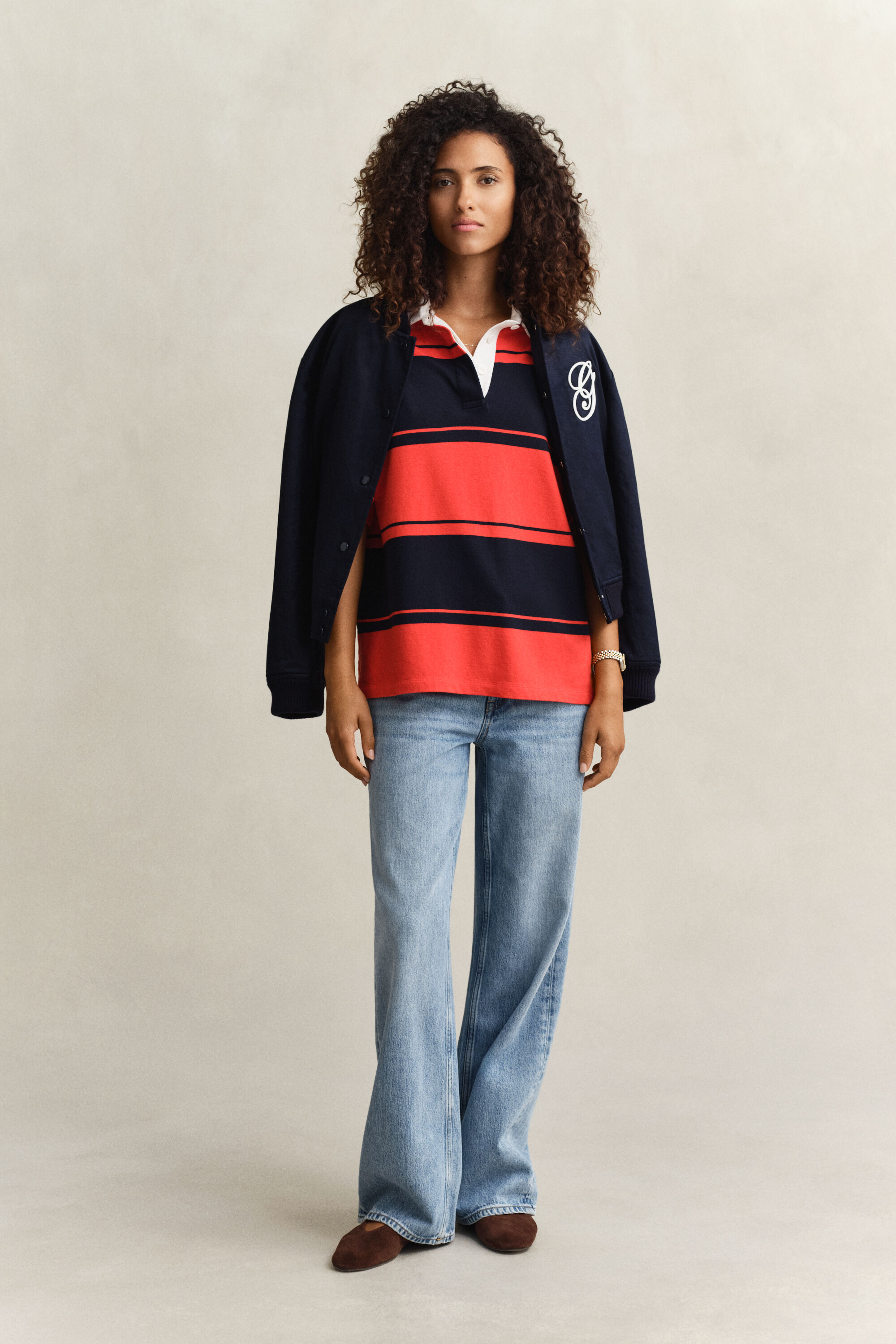 Heavy Rugger con maniche corte a righe larghe