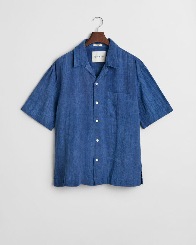 Camicia di lino a maniche corte relaxed fit