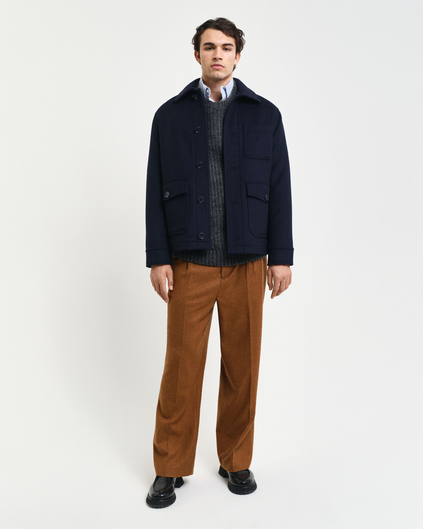 Maglia girocollo in misto lana d’alpaca a coste