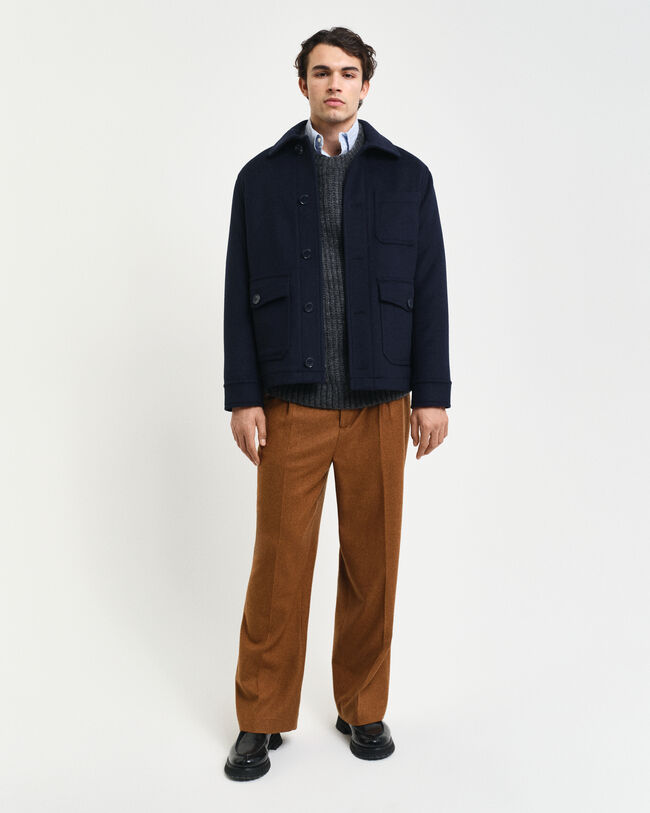 Maglia girocollo in misto lana d’alpaca a coste