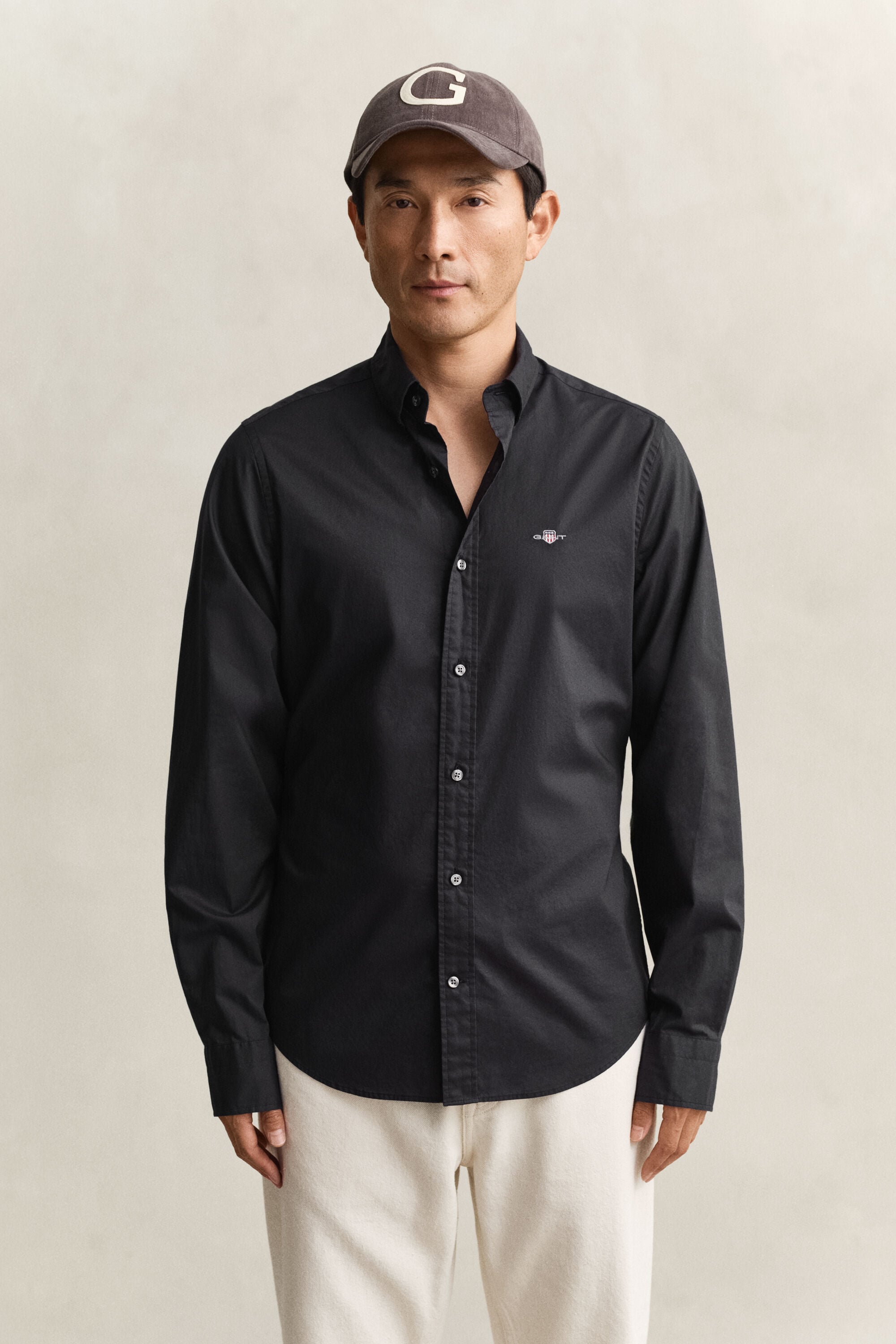Camicia classica in popeline slim fit