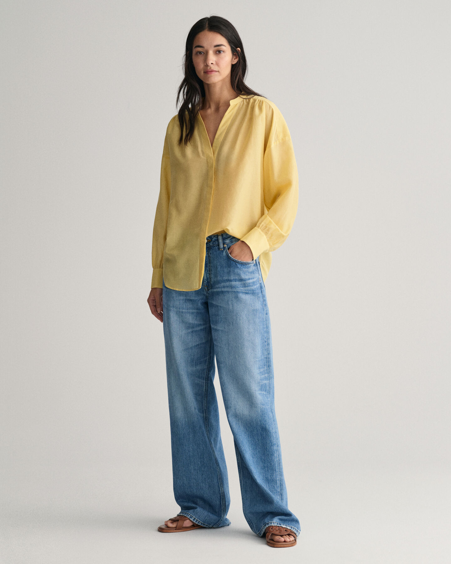 Blusa in misto seta-cotone