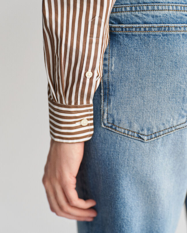 Camicia classica in popeline a righe regular fit