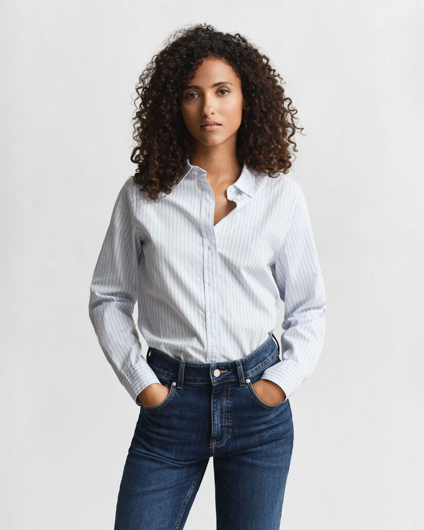Camicia classica in popeline a righe regular fit