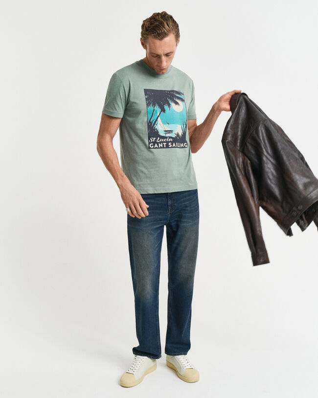 T-shirt con stampa Sailing GANT USA